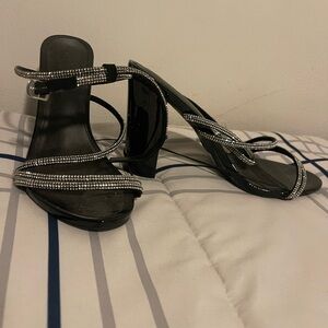 Charlotte Russe Black Heels with Silver Accents